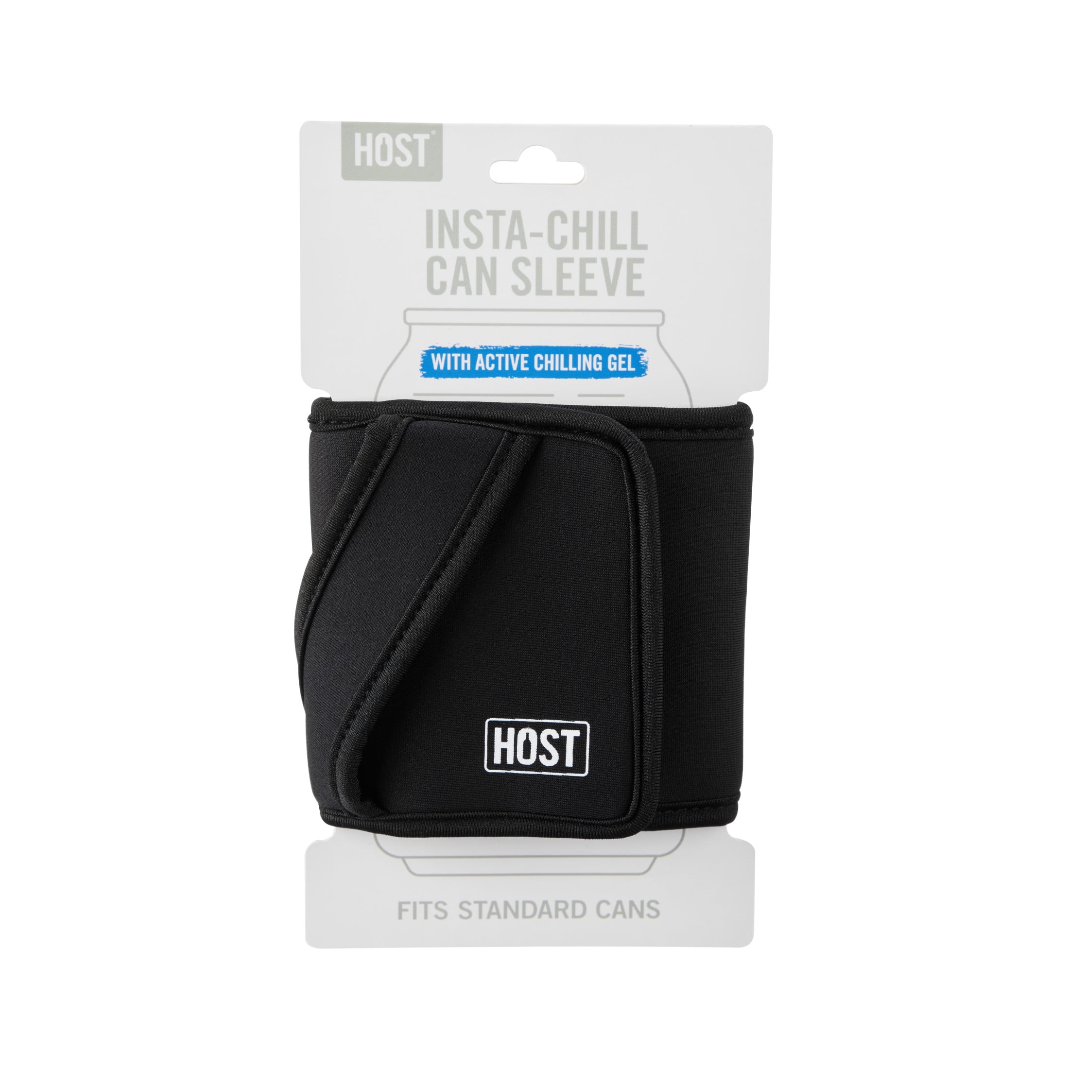 Host Insta-Chill Standard Can Sleeve for Beer, Soda, Seltzer, Juice, Black