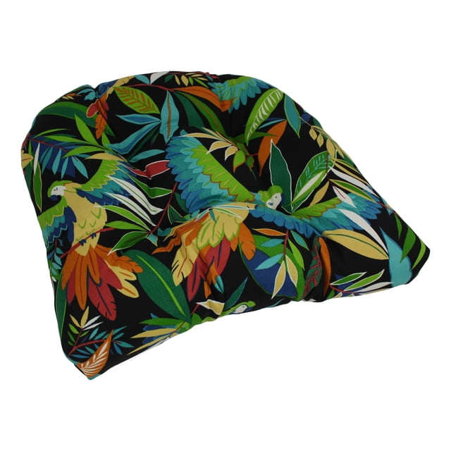 Coussin de Chaise de Salle à Manger Extérieur en Polyester Filé Tufté en Forme de U de 19 Pouces - Tucuman Ebony