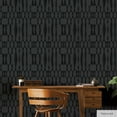 thumbnail image 3 of Tempaper Textured Faux Grasscloth Geo Grey Peel and Stick Wallpaper, 20.5" x 16.5', 3 of 11