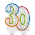 thumbnail image 1 of Amscan Bougie d'Anniversaire 30 Ans Pailletée, 1 of 1