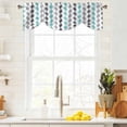 thumbnail image 3 of Tie Up Valance Curtain for Kitchen,Abstract Teal Gray White Wavy Lines Rod Pocket Short Curtains Adjustable Tie-Up Shade Valances,Modern Morocco Stripes Window Treatment for Bathroom Living Room, 3 of 9