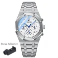 thumbnail image 1 of Men's Gold Quartz Chronograph Watch Stainless Steel Water Resistant CX0728RN, 1 of 10