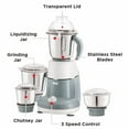 thumbnail image 2 of Excel Pro 3-Jar Mixer Grinder Kitchen Grinding Genius 750 Watt Powerful Motor, 3 Variable Speed with Incher, 110V,Blue, 2 of 2