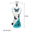 thumbnail image 6 of Golf Wood Headcovers PU Leather Protector Scratch Butterfly Pattern Club Head Cover for Golfer Outdoor Sports Travel Transport White UT, 6 of 8