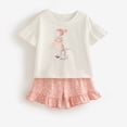 thumbnail image 4 of Girls Summer Outfit Floral Ruffle Sleeve Top With Bow Shorts Two Piece Toddler Girls Outfits 2 piece Shorts Casual Summer Outfit Set, 4 of 6