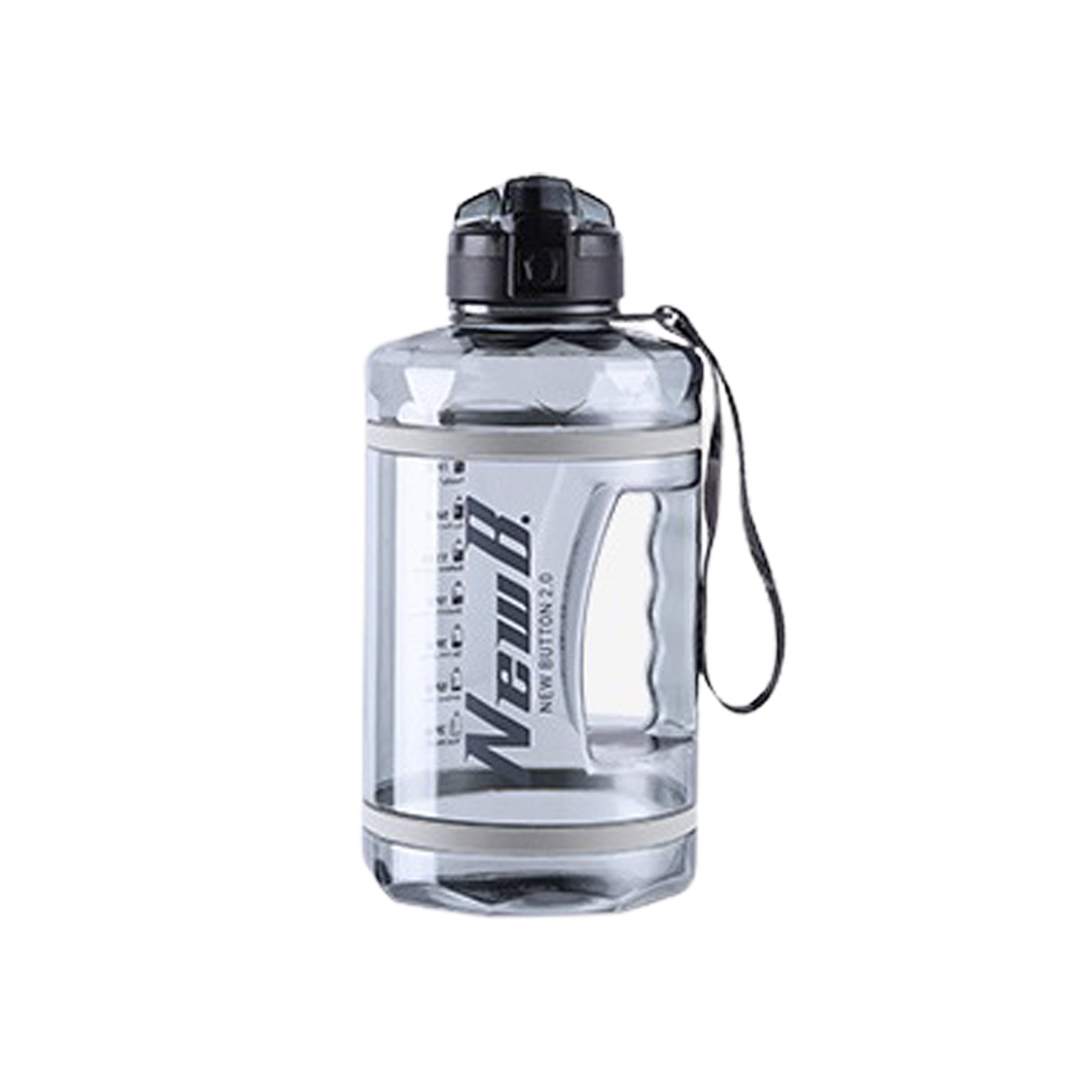 Water Bottle with Straw 2 Liter Large Clear Black Portable Travel Bottles  Sport