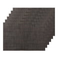 thumbnail image 1 of Juego de manteles individuales REGALWOVEN de 6 manteles tejidos para decoración de mesa de comedor, lavables, manteles de mesa interiores, manteles limpiables, negro y marrón, 18x12 pulgadas, 1 of 6