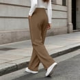 thumbnail image 5 of ClodeEU Women's Elastic Waist Straight Leg Dress Pants,Fashion Solid Color Trouse With Pockets ,Women's Plus S, 5 of 7