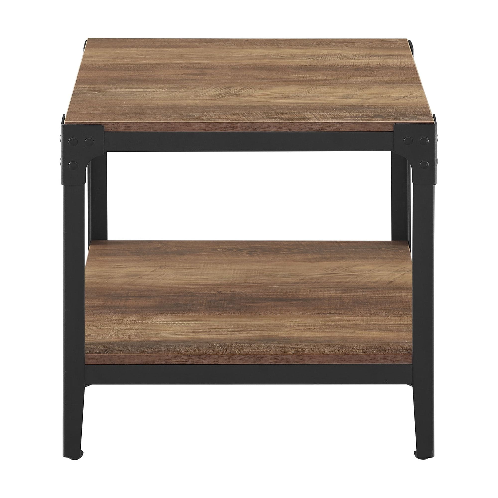 Woven Paths Wilson Riveted End Tables, Reclaimed Barnwood, Set of 2