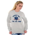 thumbnail image 3 of Trust Me An EMT Emergency Medical Tech Unisex Plus Fleece Graphic Sweatshirt Brisco Brands 5X, 3 of 5