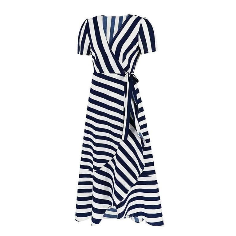 ご自宅用限定お買い得品 T Striped Women for Dresses Summer Henpk Shirt Casual Dress Clothing
