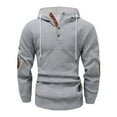 thumbnail image 4 of Mens Hoodies Plain Relaxed Fashionable Button-Up Drawstring Long-Sleeved,Size 3XL, 4 of 7