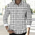 thumbnail image 6 of KeShDi Flannel Shirts Plaid Shirt for Men Long Sleeve Button Down Shirt Men Casual Summer Tropical Beach Shirts for Men Hawaii Party Blouse Gray XL, 6 of 8