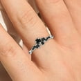 thumbnail image 4 of 0.65ct Round black diamond moissanite Clasic Ring 18K White Gold Over Silver Wedding Band, 4 of 4