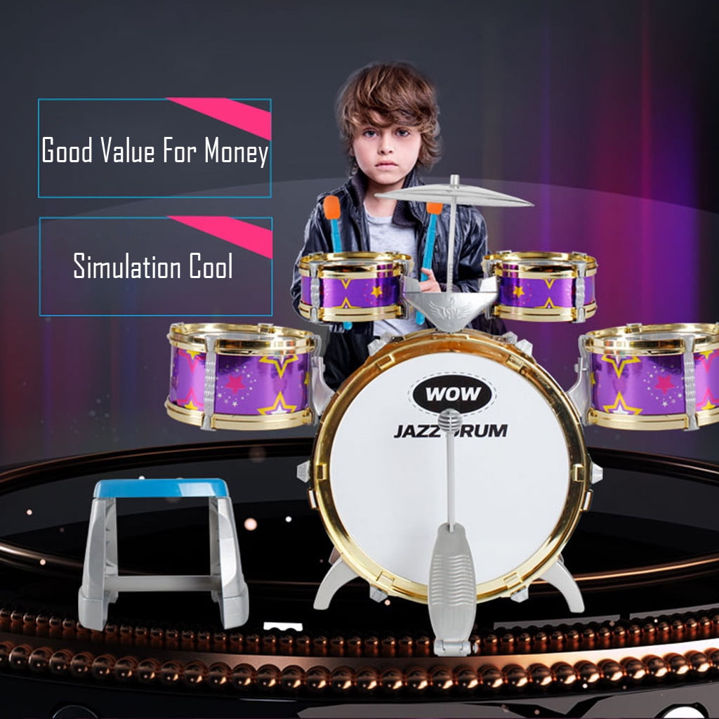 Fun Central AT996 Drum Set for Kids Musical Instrument for Kids Red