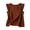 Brown, variant on IUYRTFE Women's Ruffle Sleeve Round Neck Tank Top 100% Cotton Linen Loose Fit Summer Casual Blouse