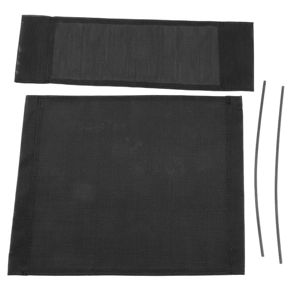 OUNONA Outdoor Directors Chair Sling Replacement Black Canvas Fabric Easy to Install 1Set