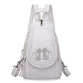 thumbnail image 1 of Mochila pequeña, bolso de pecho multifuncional, bolso de hombro, mochila de cuero suave de PU, mochila de moda para mujer, 1 of 5