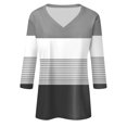 thumbnail image 4 of Shirt for Women's Fashion Casual V Neck 3/4 Sleeve Loose Printed T-Shirt Ladies Top, 4 of 6
