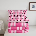thumbnail image 5 of Manfei Modern Checkered Twin Comforter Sets,Minimalist Polka Dot Bedding Set,Pink White,Pink Reversible,2pcs,1 Comforter and 1 Pillowcase,2pcs,1 Comforter and 1 Pillowcase, 5 of 7