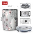thumbnail image 4 of 12oz Coffee Tumblers Pioneer Flower Floral Print Pattern Stainless Steel Vacuum Insulated Travel Tumbler Coffee Cups Mug with Lid and Straw with Cleaning Brush for Cold & Hot Drinks, 4 of 5