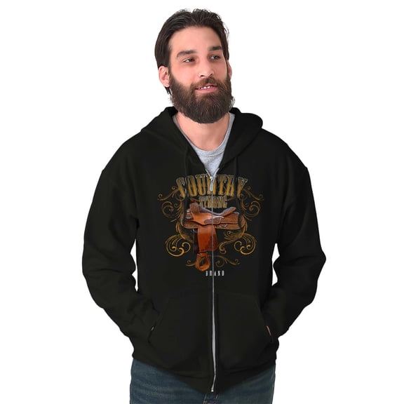 Country Strong Western Rodeo Cowgirl Zip Up Hoodie Men's Women's Brisco Brands X