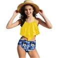 thumbnail image 2 of Lutiedan Girls Swimsuit 2 Piece Bikini Set Printed Tiered Ruffled Bathing Suit Summer Beach Vacation Adjustable Straps Girls Swimwear 7-14 Years, 2 of 7