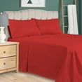 thumbnail image 3 of 300-Thread Count Solid Deep Pocket Egyptian Cotton Sheets By Blue Nile Mills, Twin XL, Red, 3 of 4