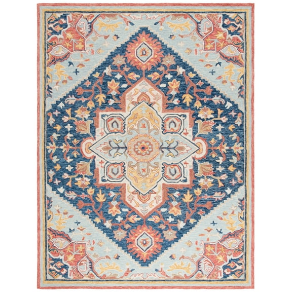 SAFAVIEH Metro Melvin Medallion Area Rug, Navy/Red, 8' x 10'