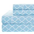 thumbnail image 1 of Royal Tradition Meridian 250-Thread-Count, 100-Percent Cotton Percale King 4PC Bed Sheets Set, Blue/White, 1 of 2