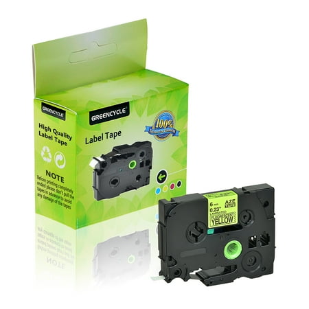 GREENCYCLE 1 Pack Compatible Brother TZe-C11 TZ-C11 TZC11 TZeC11 TZe Tape 6mm 0.24'' Laminated Black on Fluorescent Yellow Label Tapes Cassette use for Brother P-Touch Labeler Label Maker 16.4ft 5m