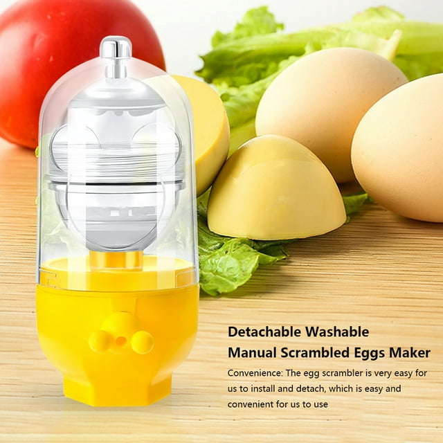 VONKY Plastic Egg Scrambler Handheld Removable Washable Scrambled Eggs Maker Indoor Kitchen Restaurant White Yolk Mixing Tools