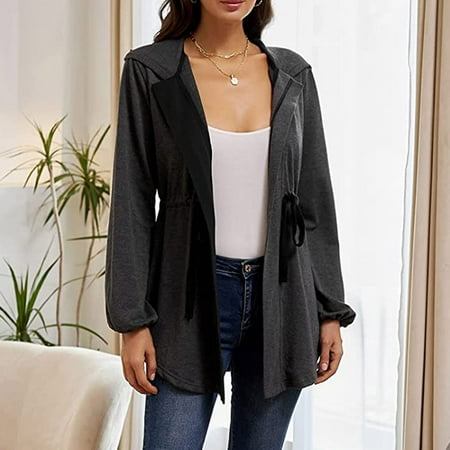 

Kayannuo Shapewear for Women Tummy Control Clearance Shapewear Bodysuit Womens Bodysuit Women Solid Color Casual Zipper Waist Lantern Sleeve Loose Hooded Cardigan Jacket