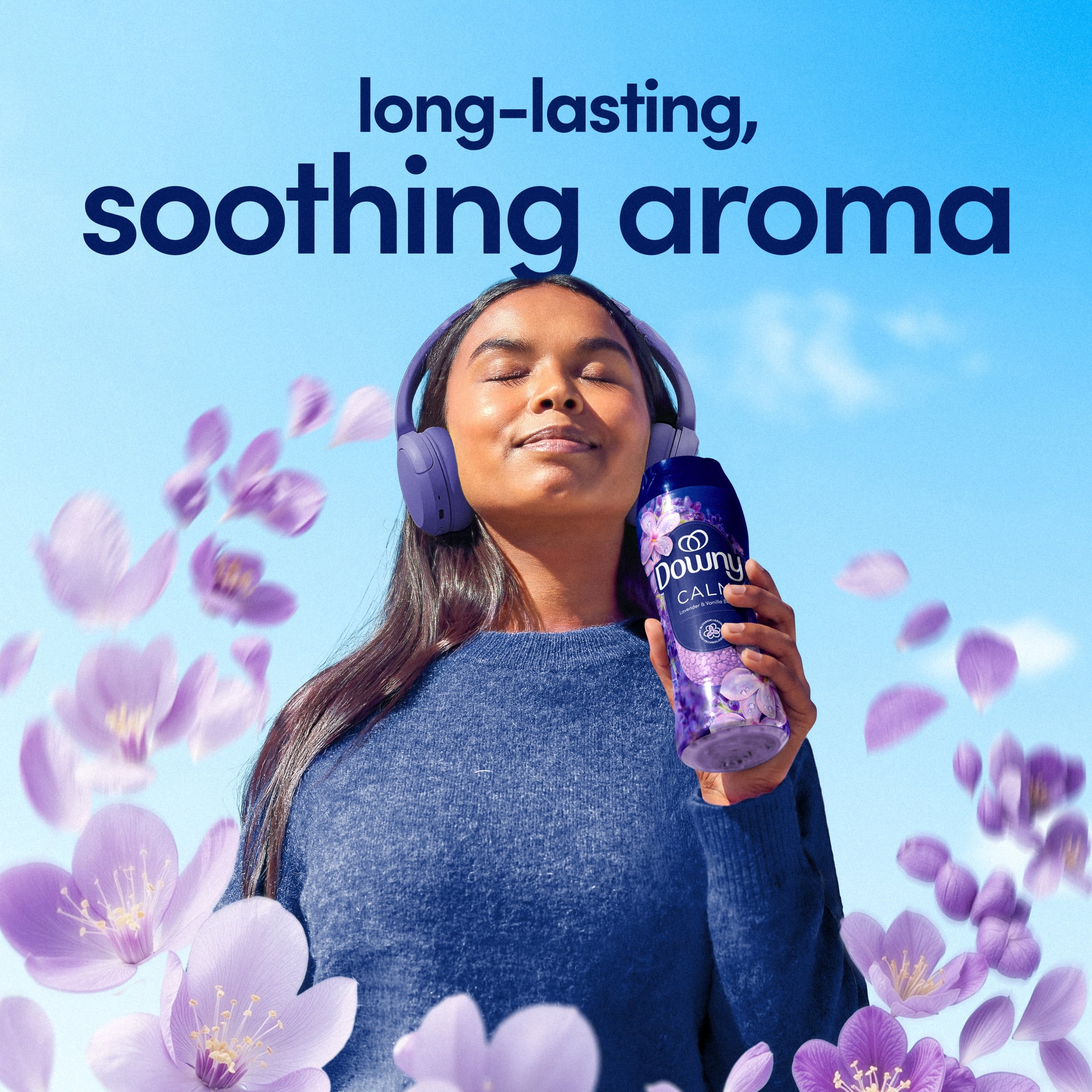 (4 pack) Downy Laundry Scent Beads, In-Wash Scent Booster, Infusions Calm Lavender and Vanilla Bean Scent, 12.2 oz