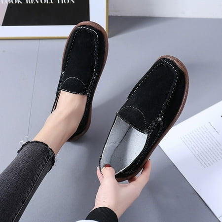 

Cathalem Dress Slippers with Thick Heels Shoes Toe Single Slip Round Flat Color Solid Casual Comfortable On Woman Shoes Sandals Black 8.5