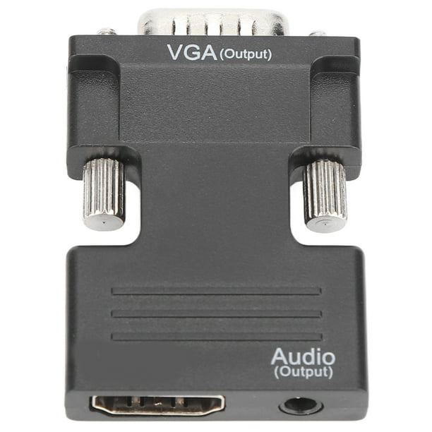 Convertisseur avec Câble Audio de 3,5 Mm, Convertisseur Vidéo Femelle à VGA Noir à VGA Adaptateur avec Câble Audio de 3,5 Mm pour les Ordinateurs Portables Moniteurs PCs pour les Fournitures Vidéo