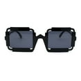 thumbnail image 2 of Runway Razor Blade Shape Plastic Narrow Rectangle Sunglasses All Black, 2 of 4