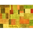thumbnail image 1 of Ahgly Company Machine Washable Indoor Rectangle Patchwork Yellow Transitional Area Rugs, 5' x 7', 1 of 4