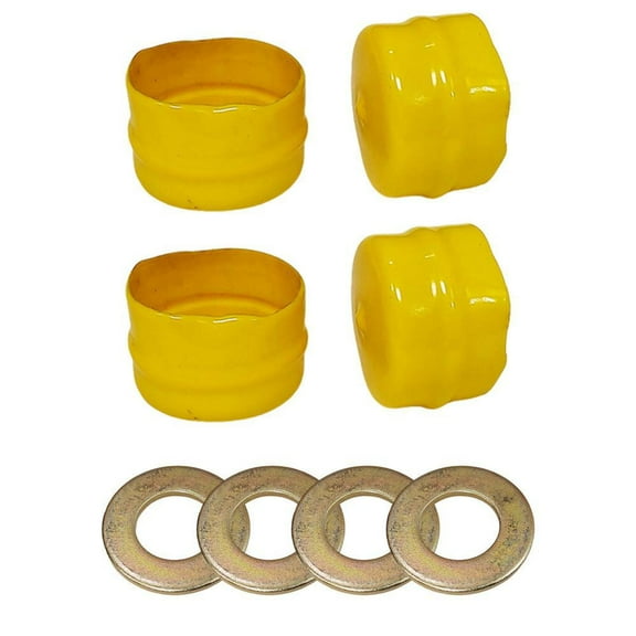 (4 PK) FRONT WHEEL BEARING HUB CAPS & THRUST WASHERS FITS JOHN DEERE M143338