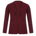 thumbnail image 4 of Lindreshi Shackets for Women 2023 with Pockets Women Solid Color Casual Long Sleeve Pocket Mid-Length Cardigan Tops Blouse Coat, 4 of 6