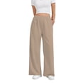 thumbnail image 6 of SWQZVT Women's Wide Leg Sweatpants, High Waisted Straight Leg Joggers with Pockets, Casual Drawstring Elastic Waist Lounge Pants, 6 of 8