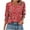 ZB-Red, variant on Womens 3/4 Length Sleeve Tops Summer V-Neck Puff Sleeve Blouses Floral Print Business Work Tunic Shirt
