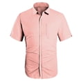 thumbnail image 1 of Camisa de cuello vuelto Nikou manga corta botones color liso, 1 of 2