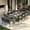 Grey, variant on LayinSun 9 Piece Outdoor Dining Table Set, Aluminum Modern Rectangular Dining Table and All-Weather Wicker Chairs Set for Patio Deck Indoor Decor Kitchen