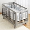 BreathableBaby® Classic Breathable® Mesh Crib Liner- Peaceful Elephant Gray
