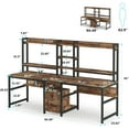 thumbnail image 7 of 94.5 inch Double Computer Desk with Hutch, Two Person Desk with Storage Shelves and File Drawer Double Workstation for Home Office, 7 of 7