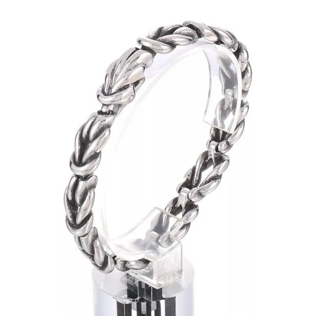 HOOUN Men Stainless Steel Rope Knot Bracelets Peace Knot Link Chain Simple 13mm 8.26''