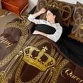 thumbnail image 4 of Castle Fairy Kids Teens Gold Crown Bedding Comforter Set,Bohemian Damask Full Bedding Set, 4 of 8