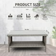 thumbnail image 2 of WAROOM Outdoor PE Wicker Coffee Table - Patio Rattan Garden Side End Tea Table with Glass Top Furniture, Grey, 2 of 8