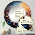 thumbnail image 3 of Designart "Rhapsodic Vinyl Record II" Music Round Wall Mirror - Modern Oval Printed Decorative Oversized Mirror - Multiple Color Options, 3 of 5